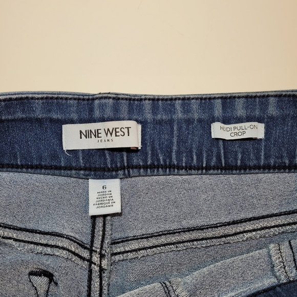 NINE WEST Heidi Pull-on Crop Blue Skinny Jeans Size 6 - Picture 6 of 9